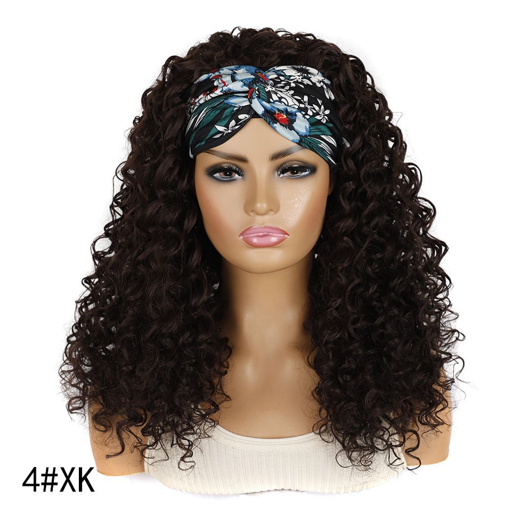 Hair Band Head Cover Export Curly Headband Sheath Wig Long Curls