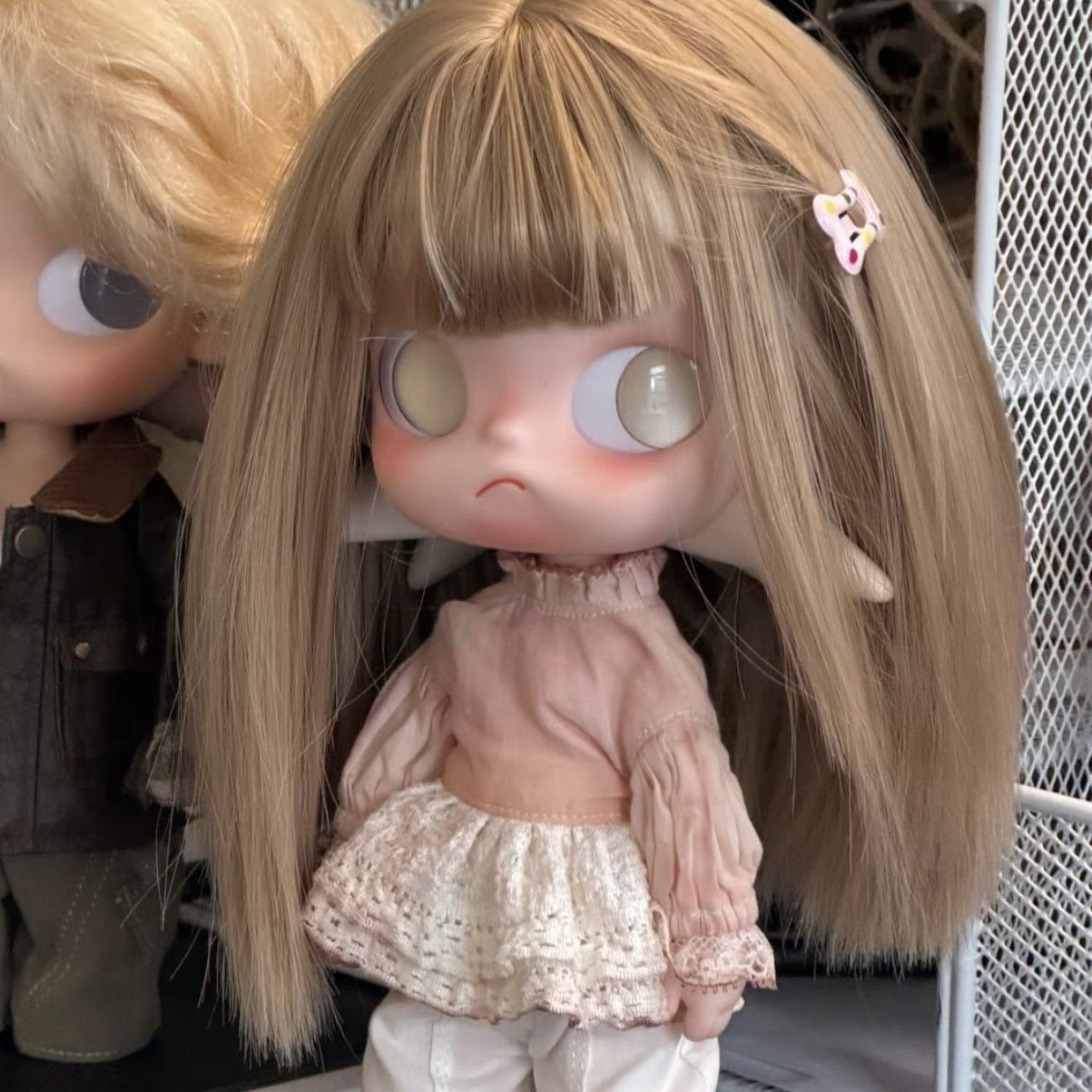 Ga Zi Doll Points Water Corrugated Milk Tea Brown Head Cos Wig