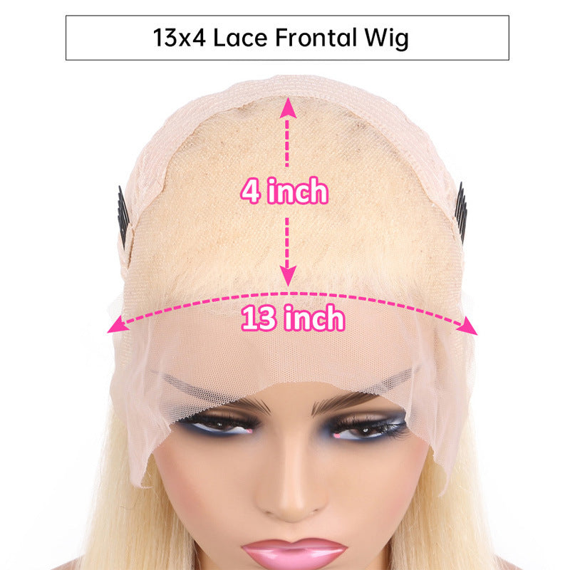 Men's White Gold Color Lace Human Front Real Hair Wig