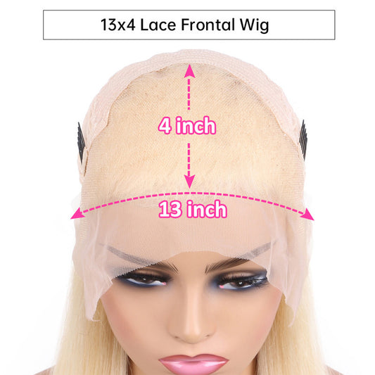 Men's White Gold Color Lace Human Front Real Hair Wig