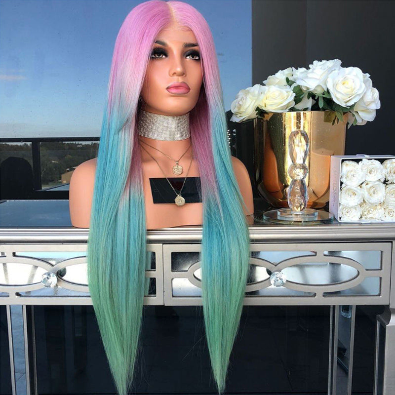 Durable Creative Fashion Mid-length Front Lace Long Straight Wig