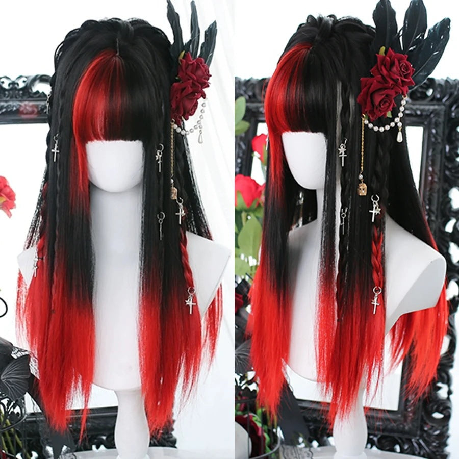 Role Play Dyed Chemical Fiber Whole Top Film Television Long Straight Wig
