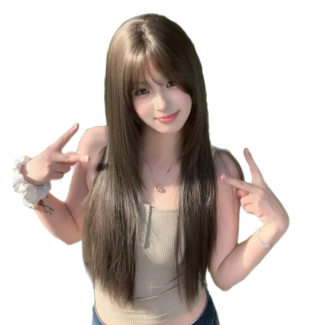 Women's Spring Wigs Are Upgraded Fully With Hair Inside The Long Straight Wig