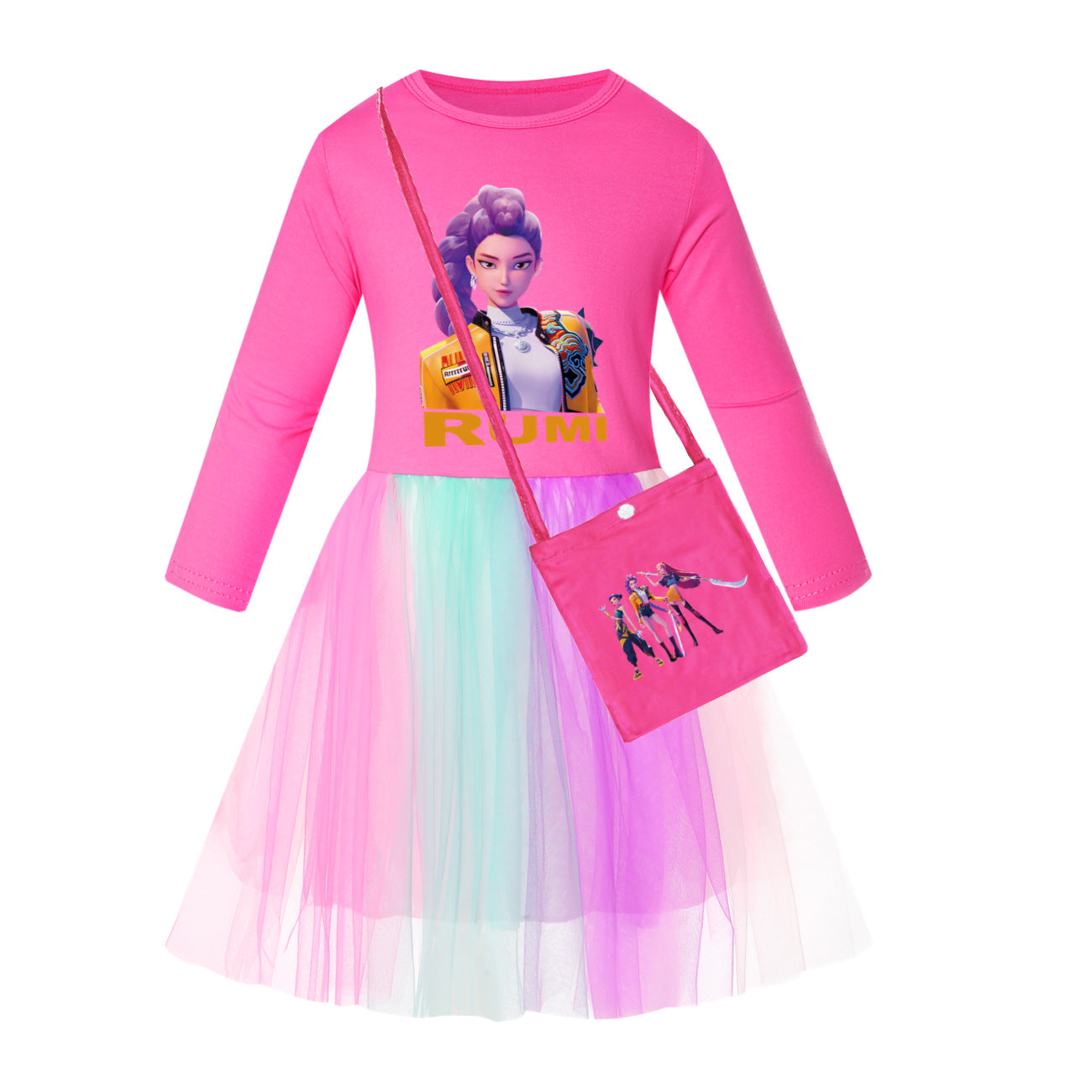 Star Rainbow Lace Summer Big Swing Children's Dress
