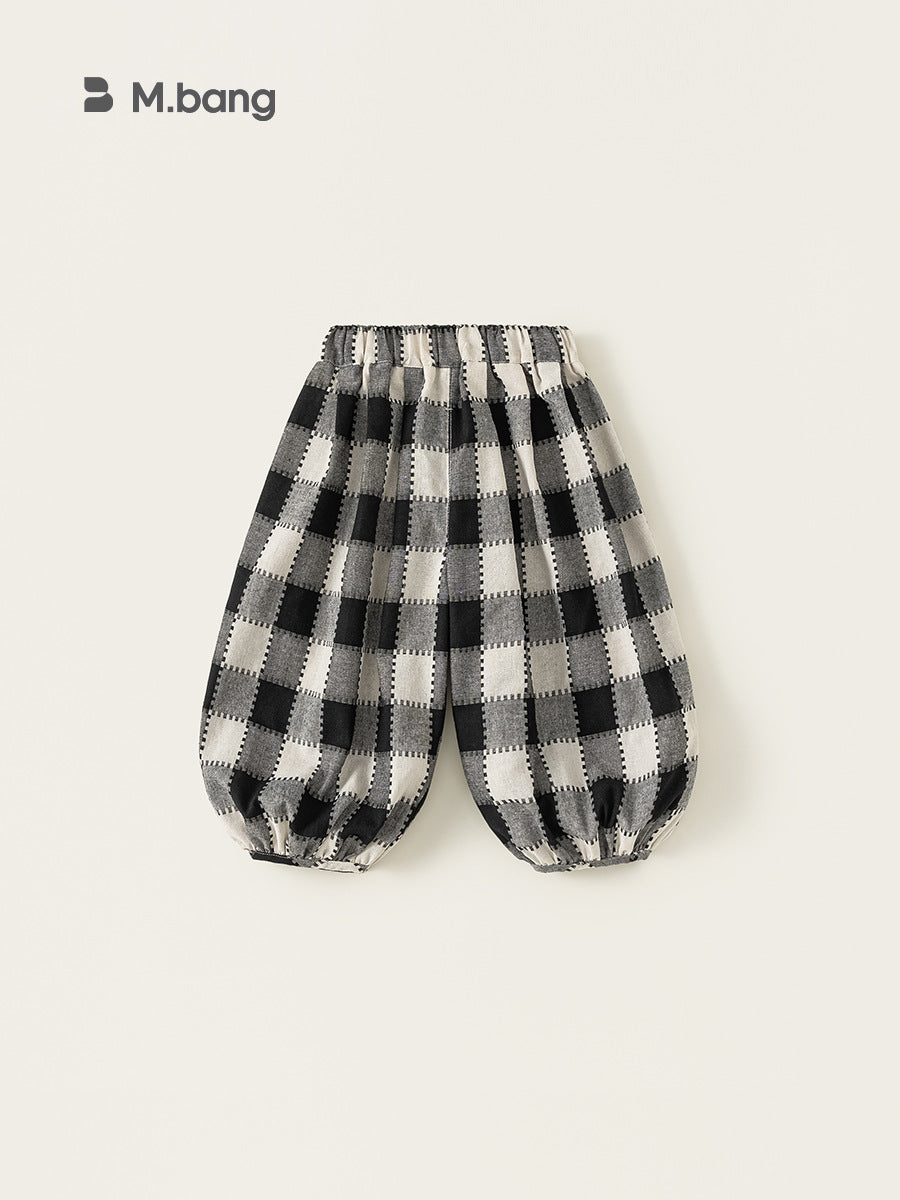 Children's Trousers Summer Colorful Plaid Bloomers Retro Children's Pants
