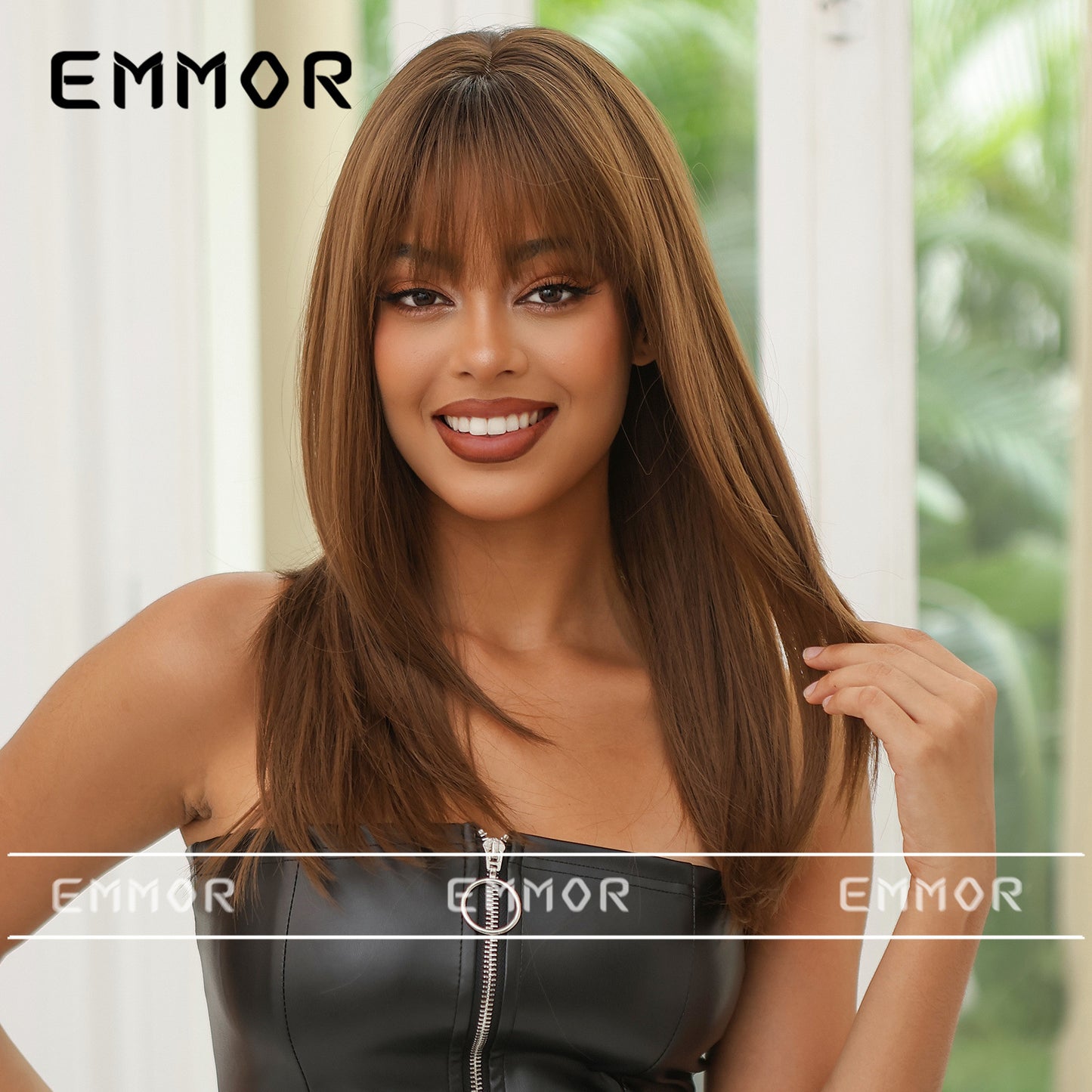 Style Bangs Hair High-level Matte Natural Face Long Straight Wig