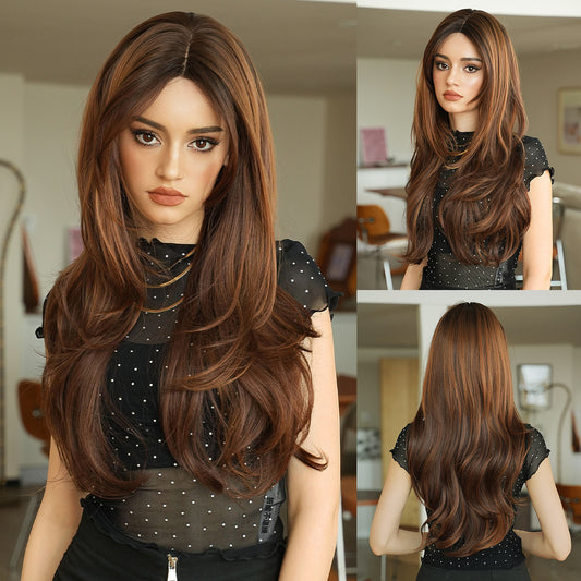 Sweet Orange Tea Female Brown Long Hair Other Wig