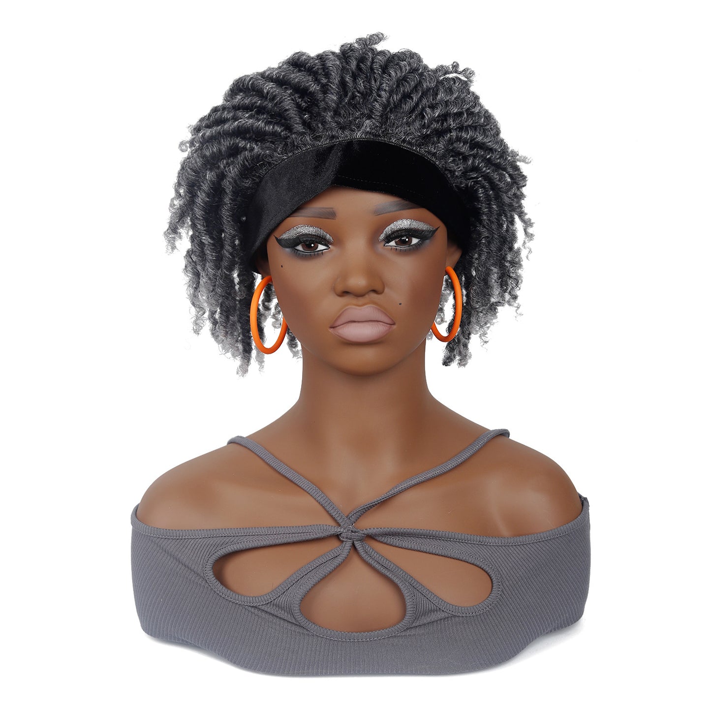 Women's Explosion Head Cover African Tube Qu Hollow Curler Wig Short Curly Hair