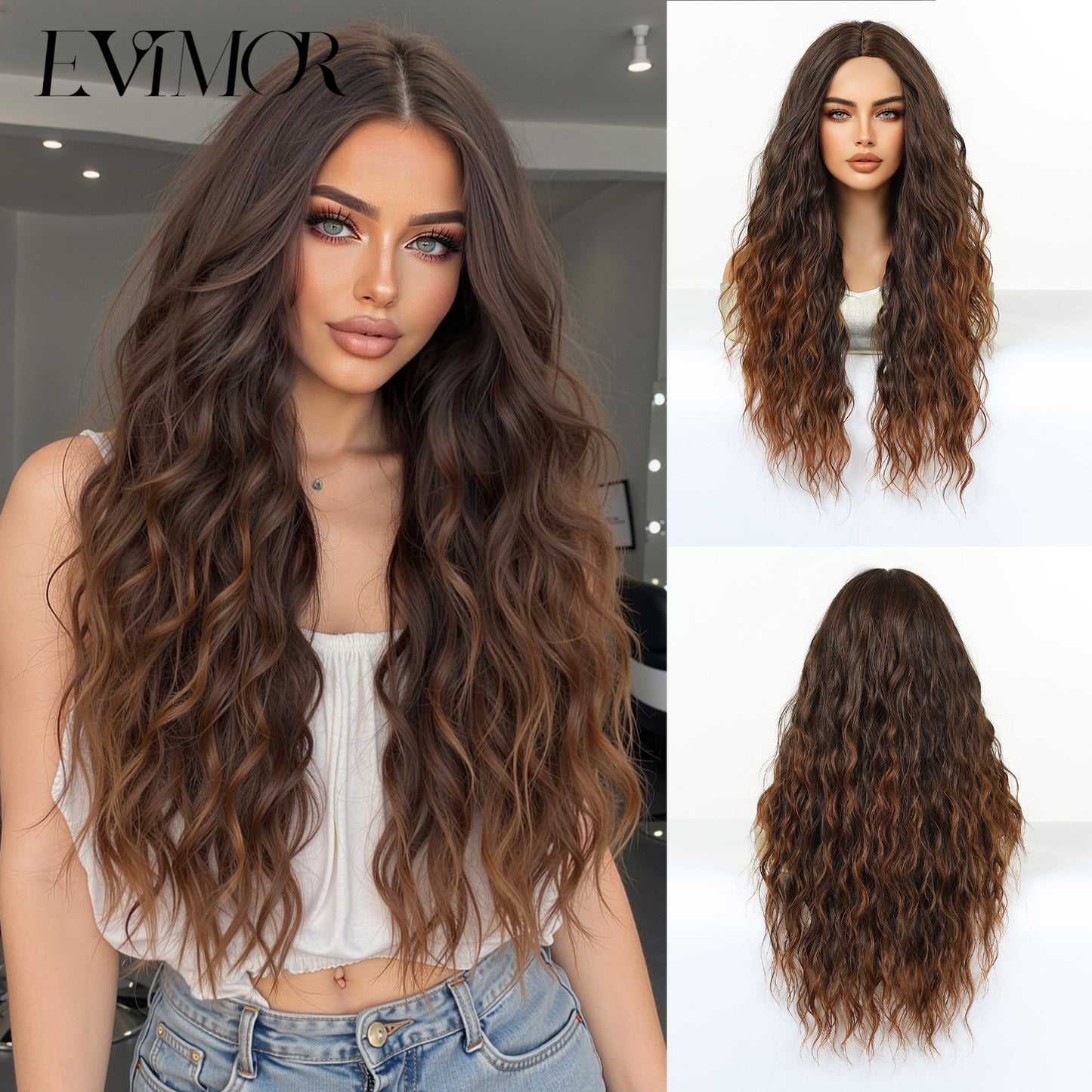 Women's American Curly Inch Fluffy Hair Simulation Natural Wig Long Curls