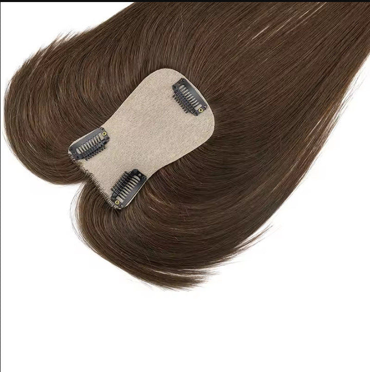 Hair Replacement Cover Gray Pieces Full Real Human Machine Long Straight Wig