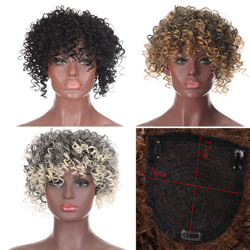 Roll Hairpiece Three Card Corn Stigma Head Explosion Set Curly Wig