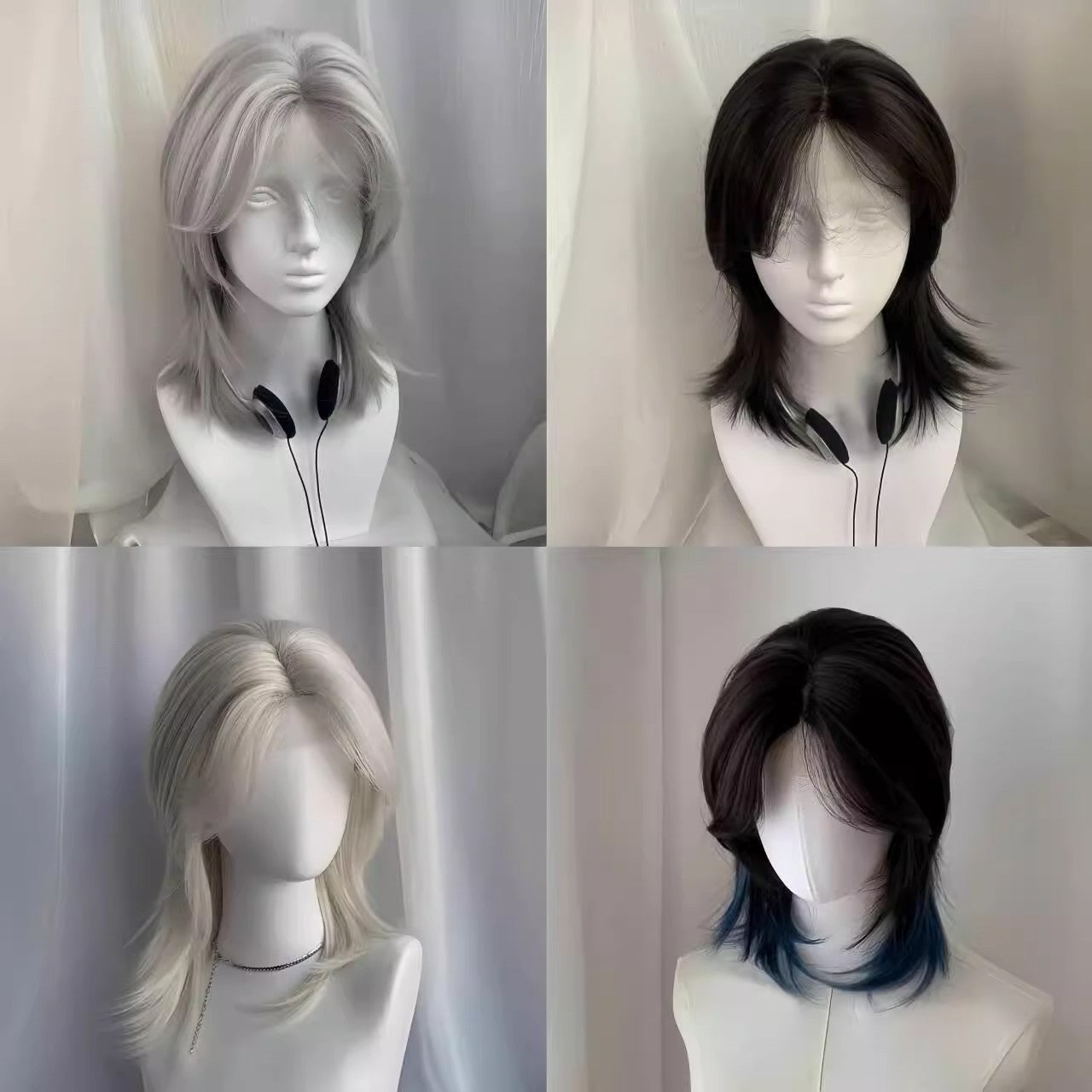 Split Wolf Tail Anchovy Head High Other Wig