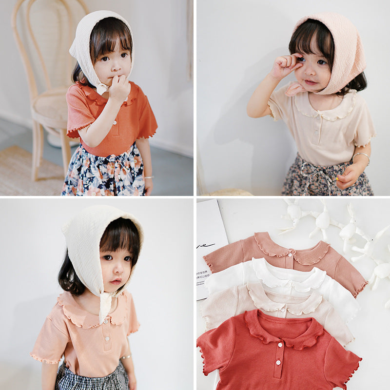 Children's Shirt Loose Top Doll Collar Infant Children's T-shirt
