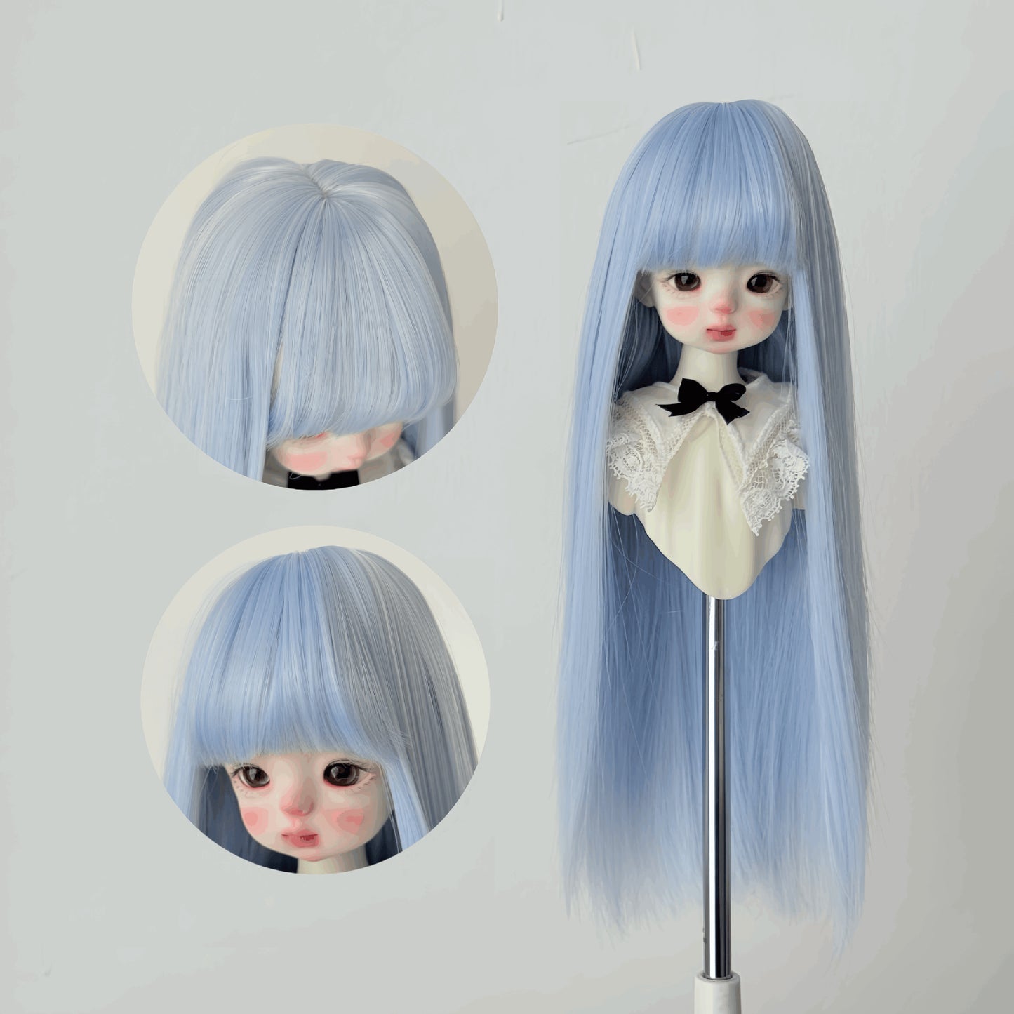 Silk Long Straight Hair Cover Bangs Rough Cos Wig