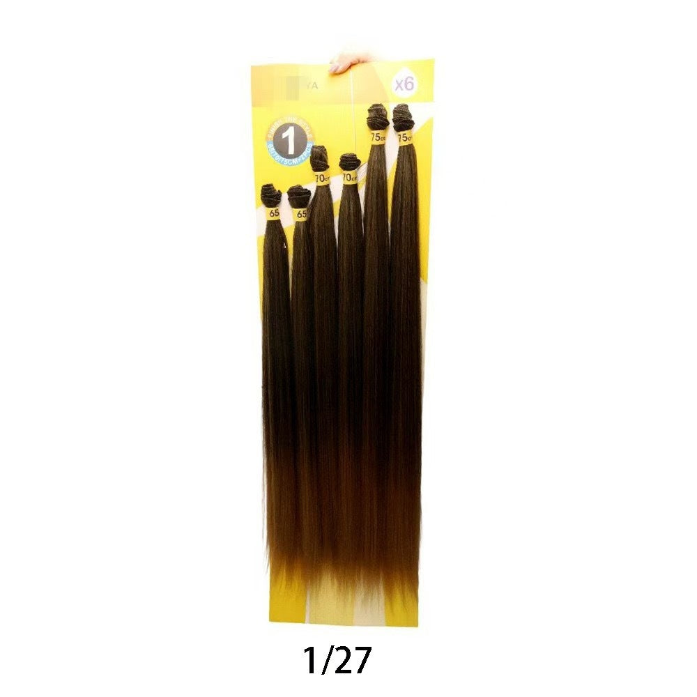 Hair Weft Set Korean Silk Chemical Fiber Long Straight Wig
