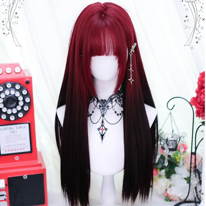 Role Play Dyed Chemical Fiber Whole Top Film Television Long Straight Wig