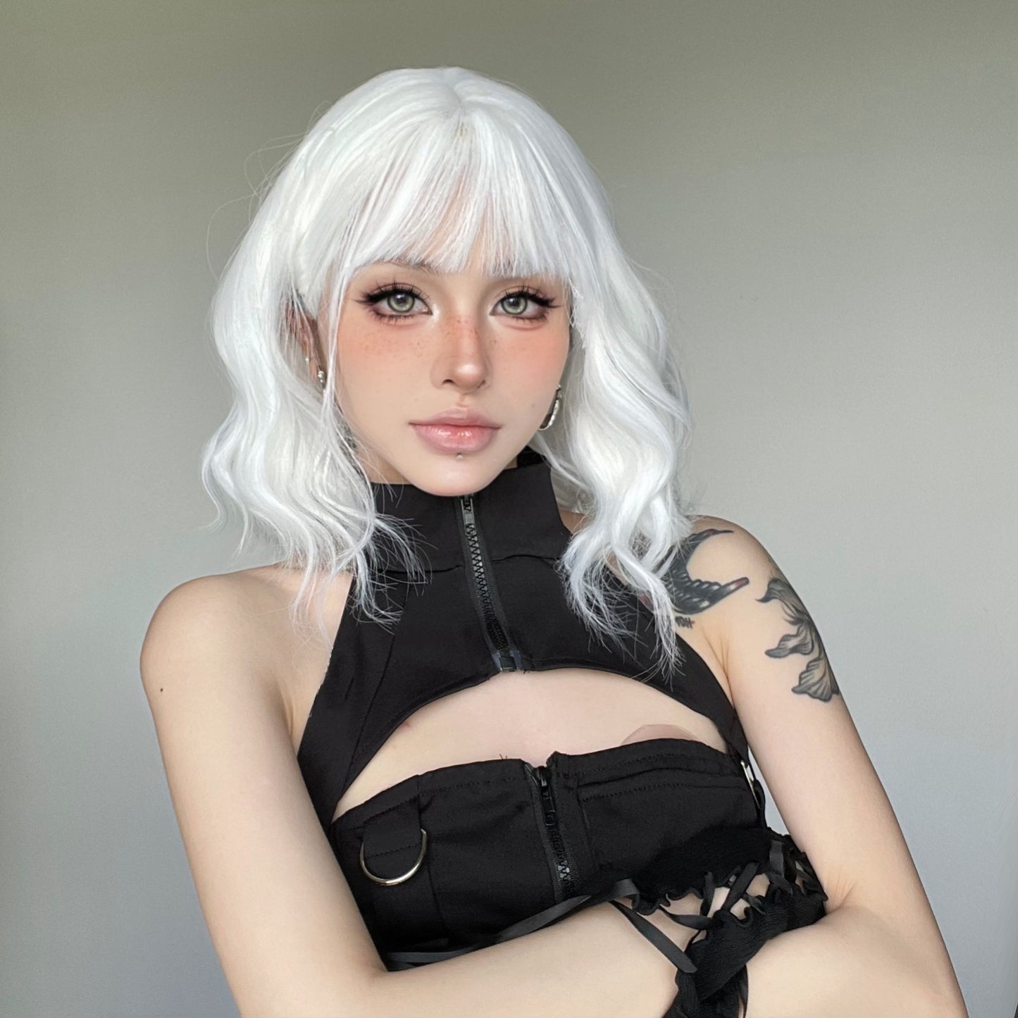 Roll Water Ripple Egg White Daily Simulation Wig Short Curly Hair