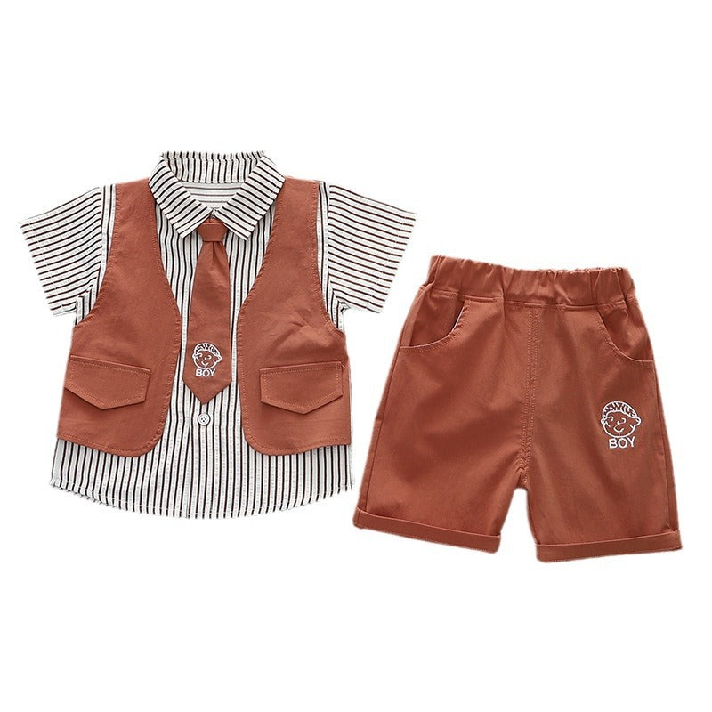 Children's Clothing Summer Short-sleeved Cute Shorts Vest Children's Suit