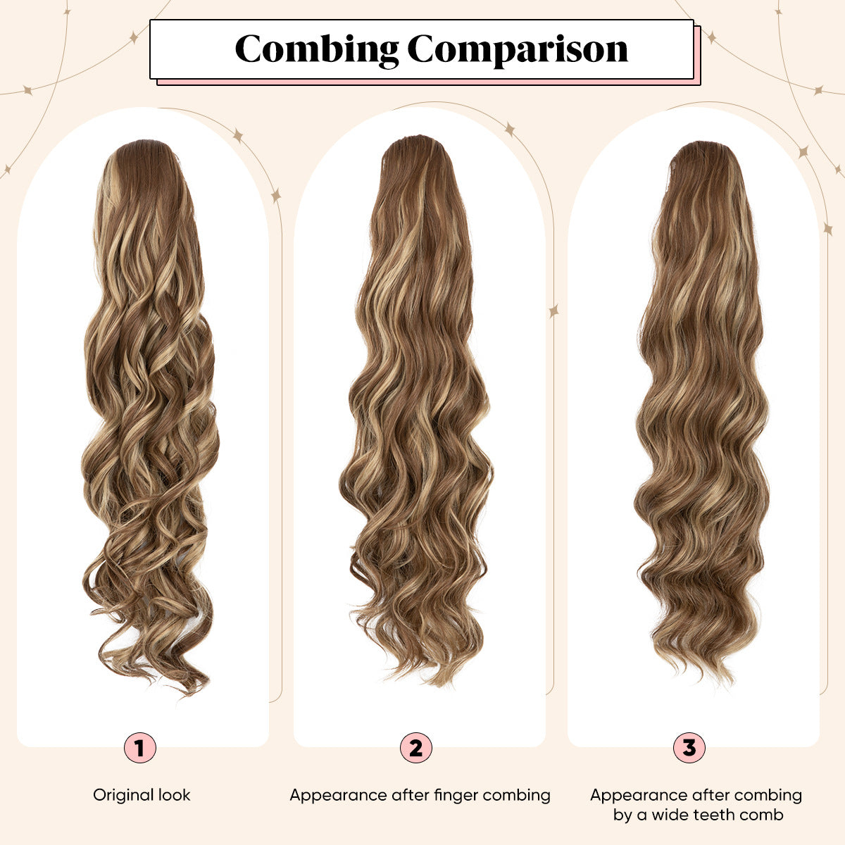 Women's Ripple Drawstring Chemical Fiber Long Curly Wig Ponytail