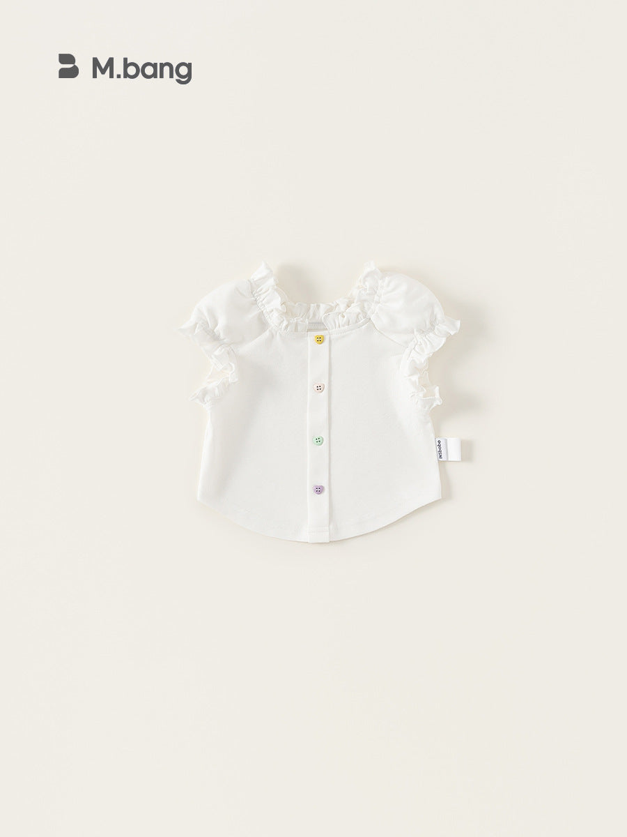 Children's Clothing Summer Clothes Sweet Ruffled Short-sleeved Children's T-shirt