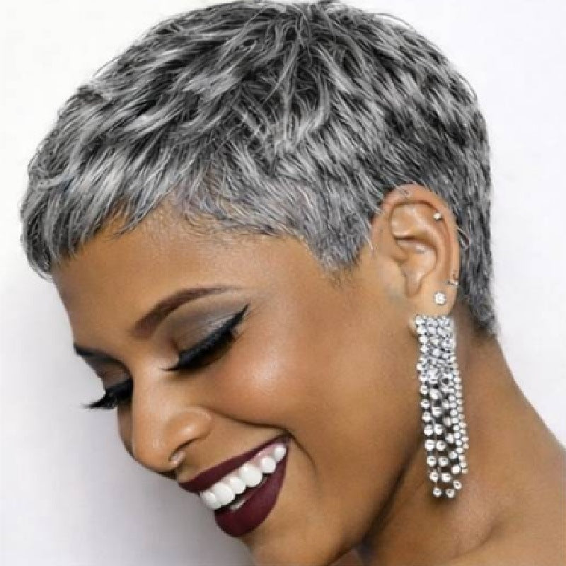 Popular Human Mechanism Gray Granny Grey Real Hair Wig