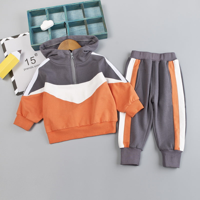 Children's Two-piece Cartoon Lapel Boys Autumn Clothing Children's Suit