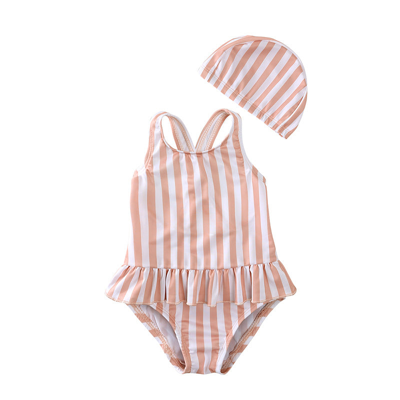 Backless Floral One-piece Swimsuit Cartoon Bikini Jumpsuit, Climbing Suit