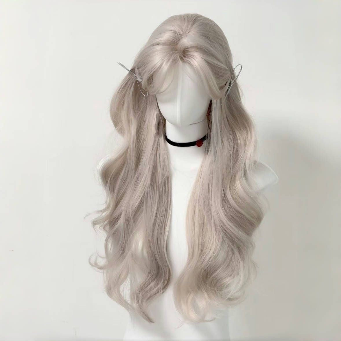 Women's Mid-length Bangs Curly Hair Japonica Rice Wig Long Curls