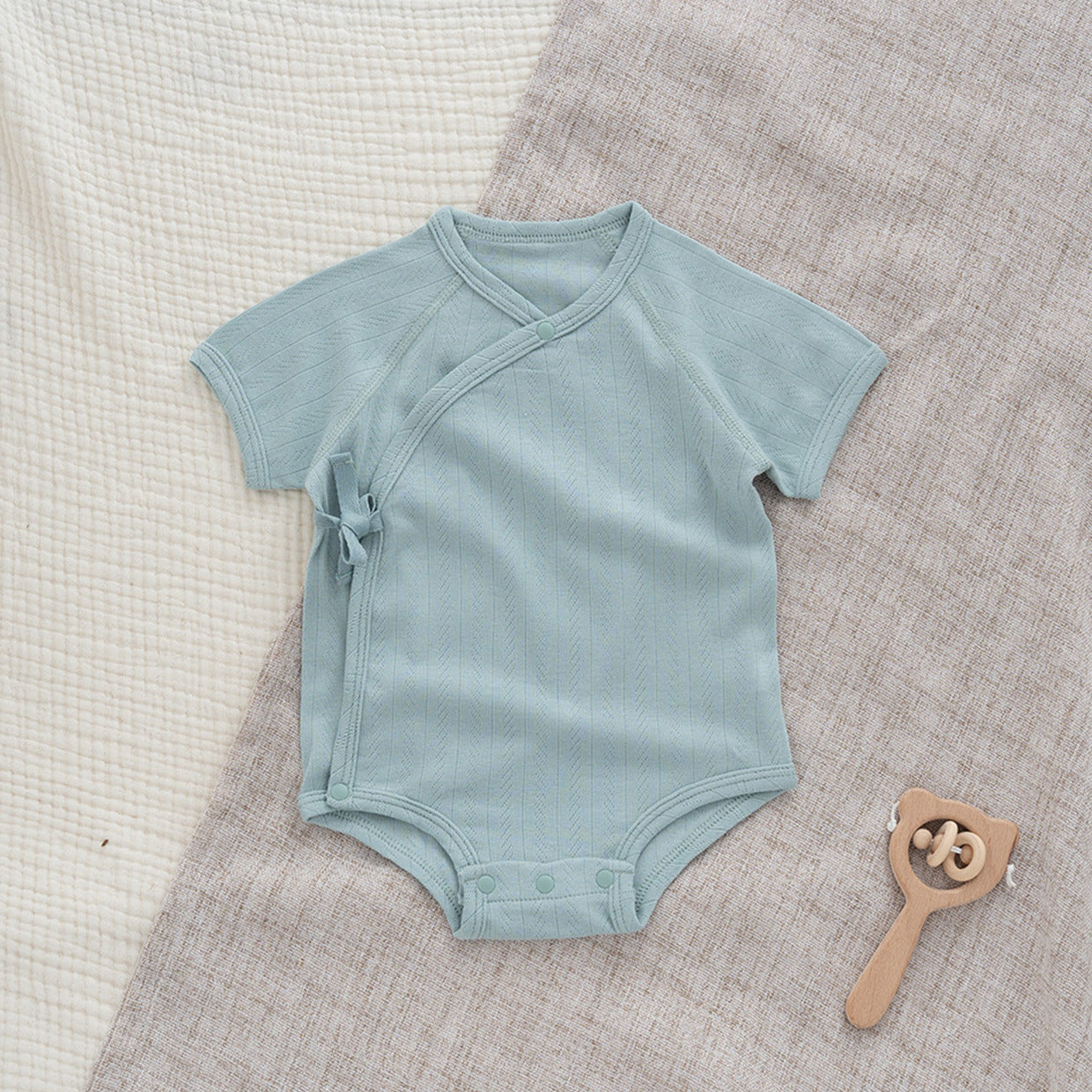 Short Sleeve Cotton Butt Wrap Clothes Months Born Boneless Triangle Jumpsuit, Climbing Suit