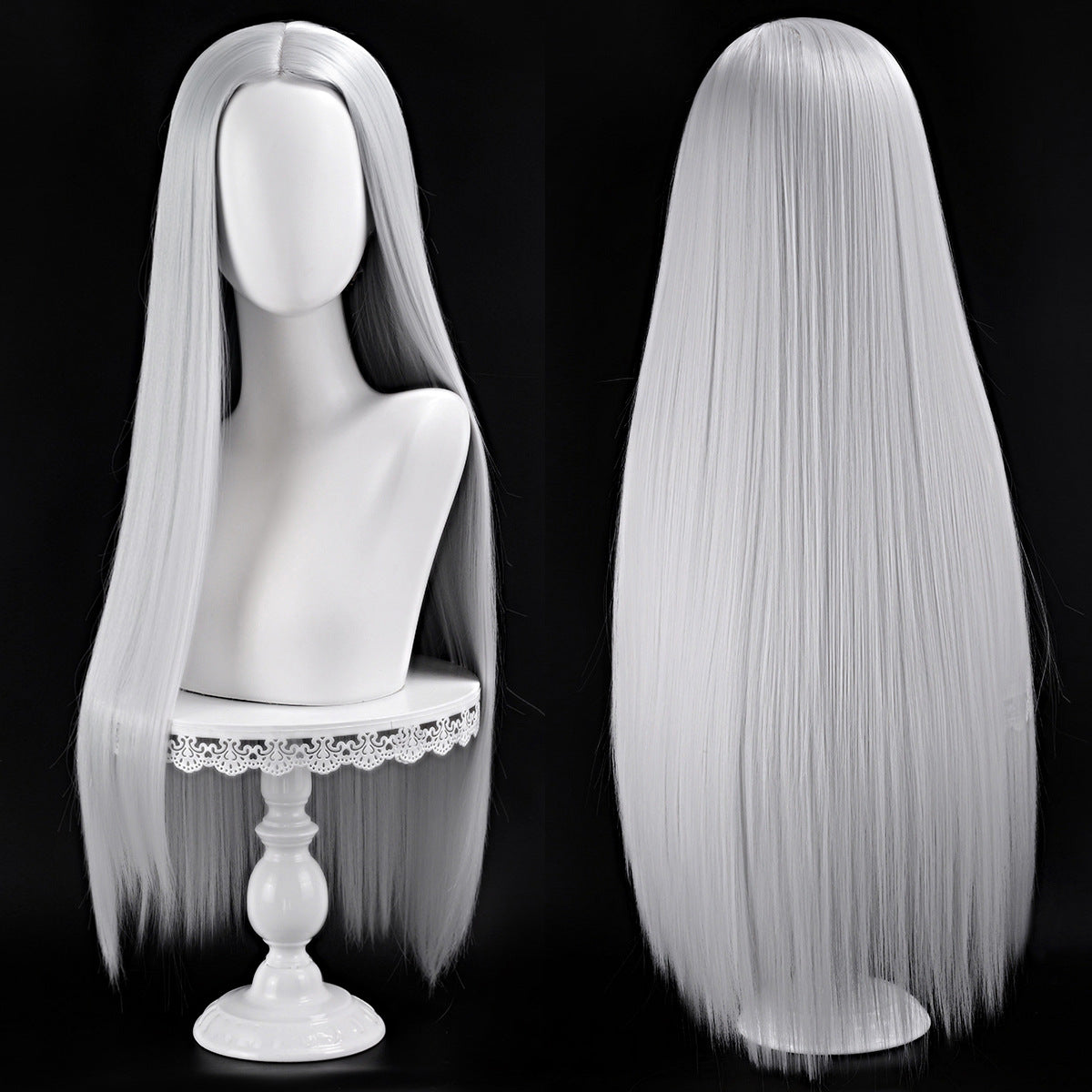 Main Universal Medium Scalp Black Hair Long Straight Wig