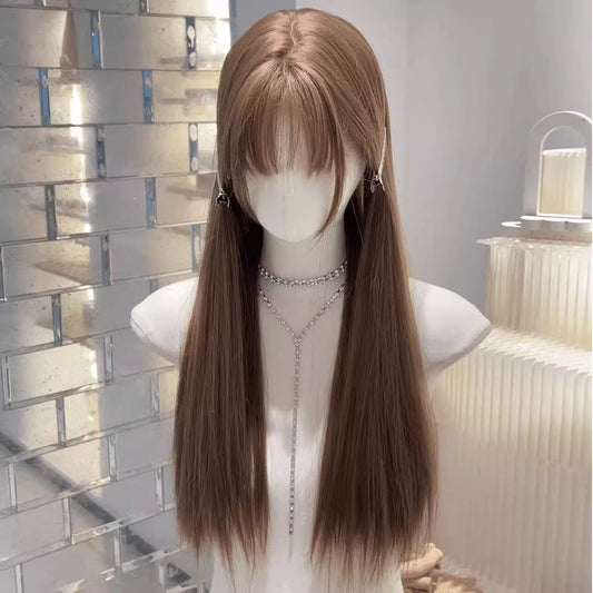 Female Hair Chemical Fiber Artificial Light High Long Straight Wig