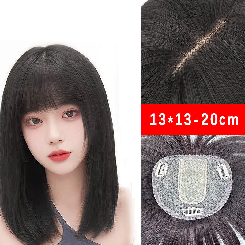 Women's Set Silk Screen Large Area Overhead Supplement Cover Gray Hair Wig Bangs