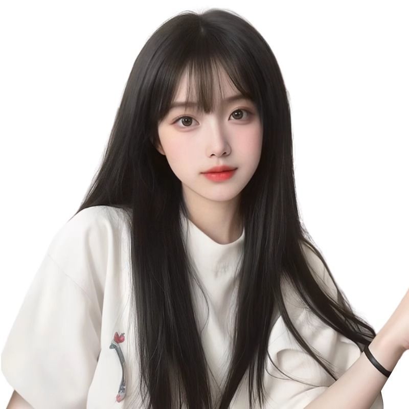 Yi Ting Female Hair Black Brown Round Long Straight Wig