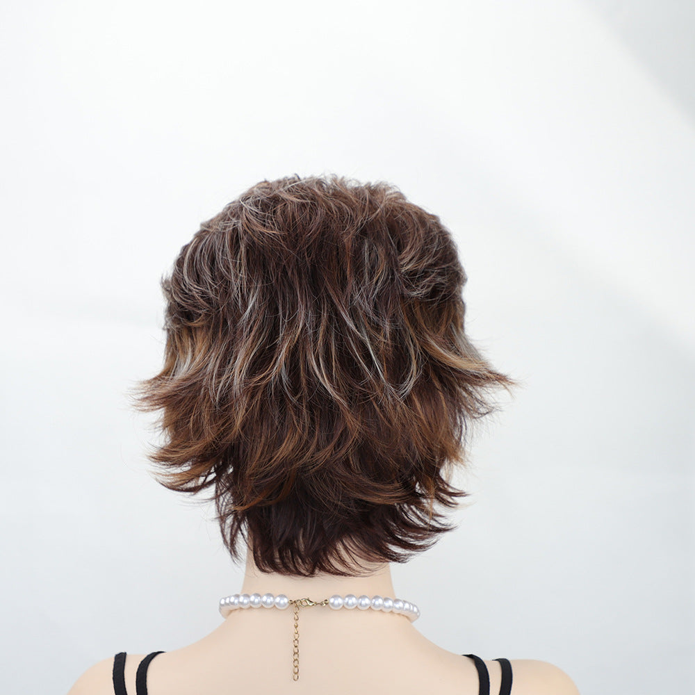 Bangs Short Straight Hair Outside Curly Wig Long Curls