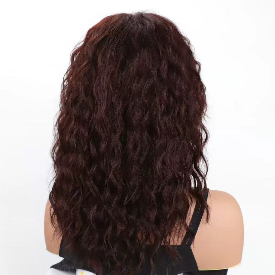 Bangs Female Water Ripple Curly Hair Wig Long Curls