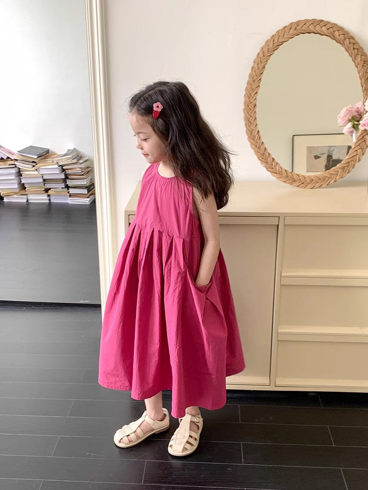 Children's Sleeveless Princess Summer Cotton Large Skirt Children's Dress