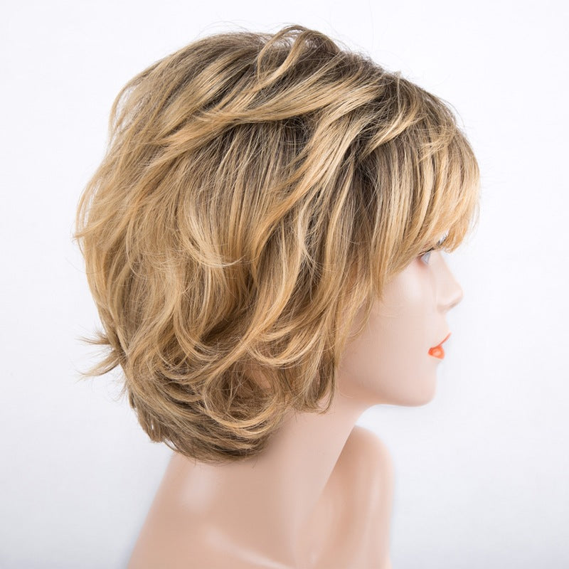 Women's Best Selling Fluffy Side Bangs Gradient Wig Short Curly Hair