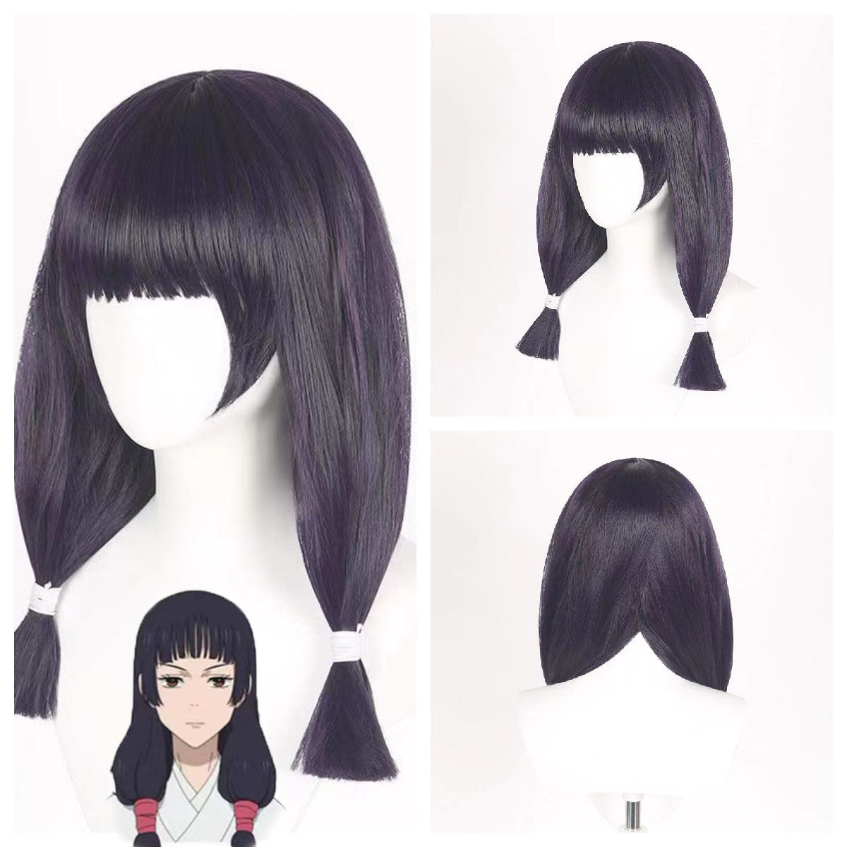 To Battle Luge Ji Dark Purple Straight Bangs Long Hair Cos Wig