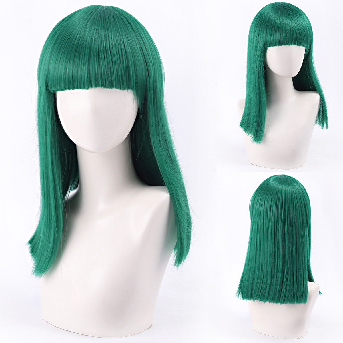 Green Gray Beige Black Red Pink Bangs Anime Nightclub Female Cos Wig