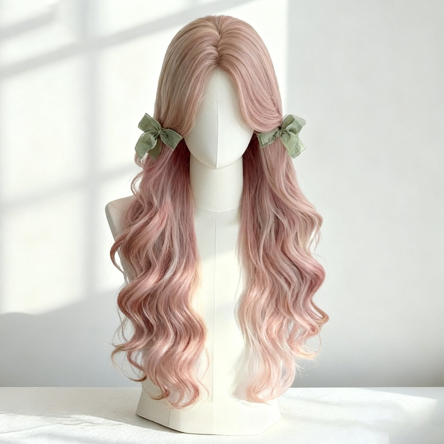 Natural Fluffy Fashion Seamless Mid-length Bangs Big Wave Wig Long Curls