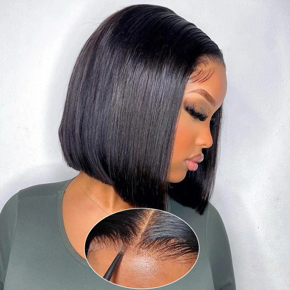 Fashion Straight Bob Lace Brazilian Human Real Hair Wig