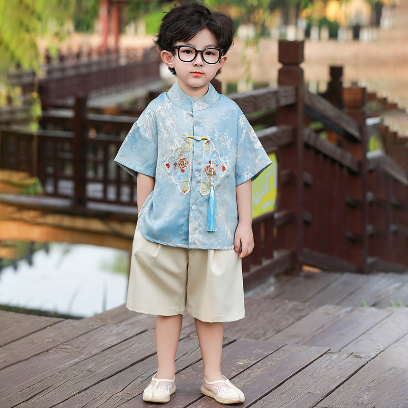 Children's Short Sleeve Tang Costume Han Summer Dragon Boat Festival Children's Suit