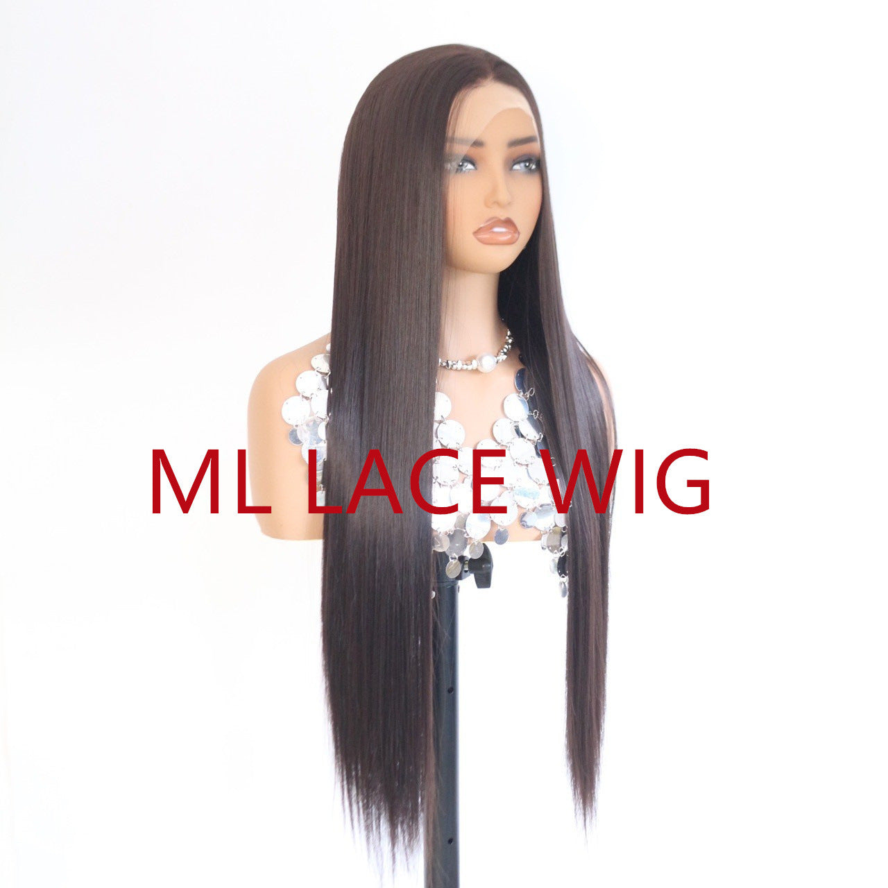 Women's Sheath Front Lace Hair Hand Crocheting Long Straight Wig