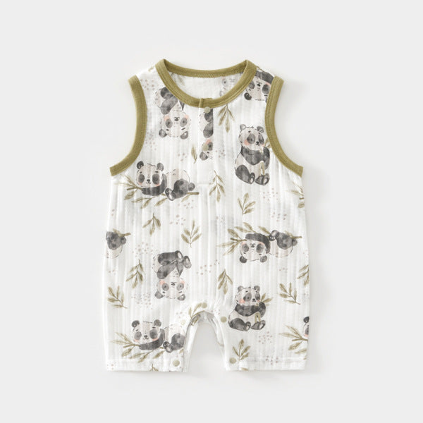 Cool Breathable Male Female Clothes Summer Thin Born Jumpsuit Sleeveless Jumpsuit, Climbing Suit