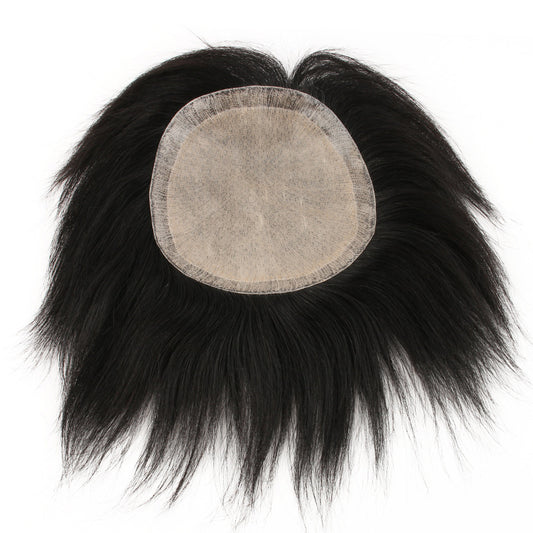 Men's Imitation Delivery Needle Human Hair Piece Bald Cover Forehead Head Men's Wig