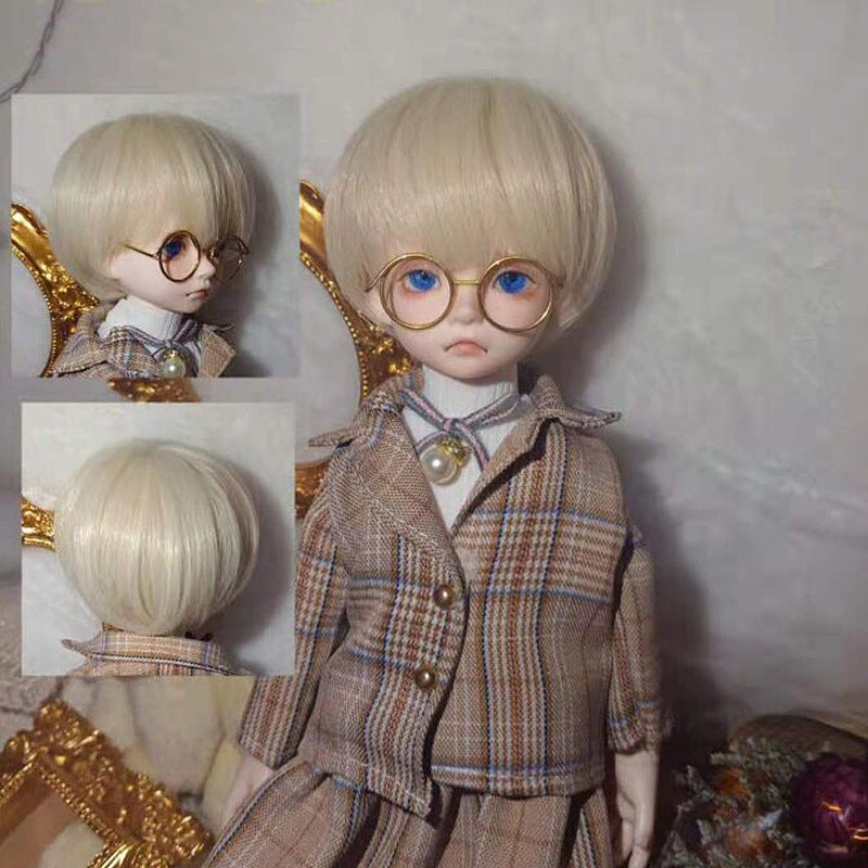 Male Female Doll Artificial Scalp Short Hair Wavy Other Wig