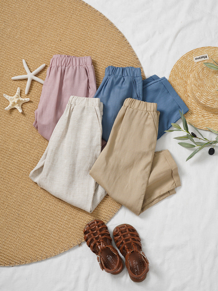 Children's Solid Color Trousers Summer Breathable Refreshing Children's Pants