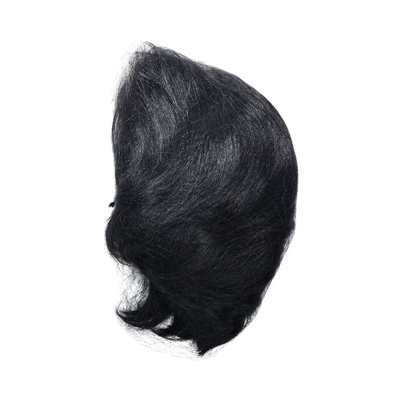 Full Black Head Natural Realistic Short Big Scalp Person Real Hair Wig