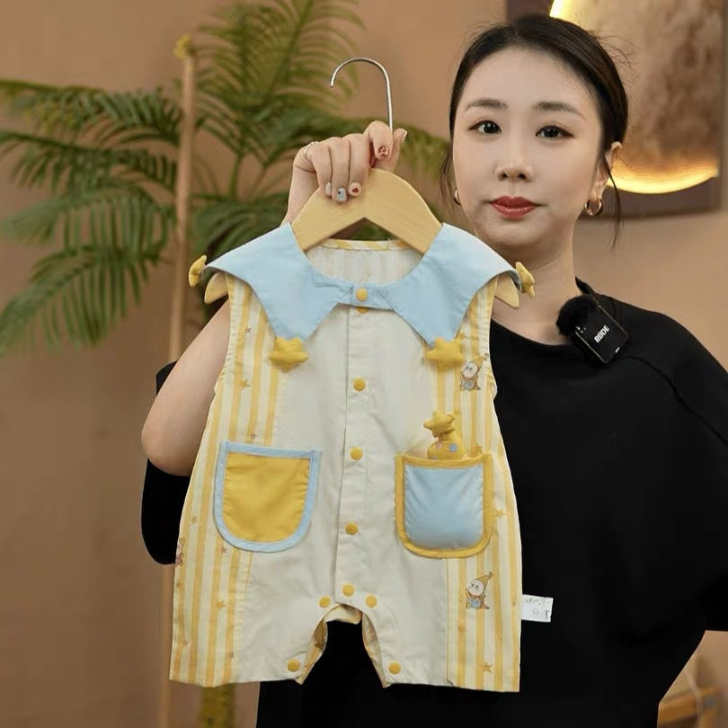 Infant Summer Thin Bodysuit Clothes Romper Outwear Western Jumpsuit, Climbing Suit