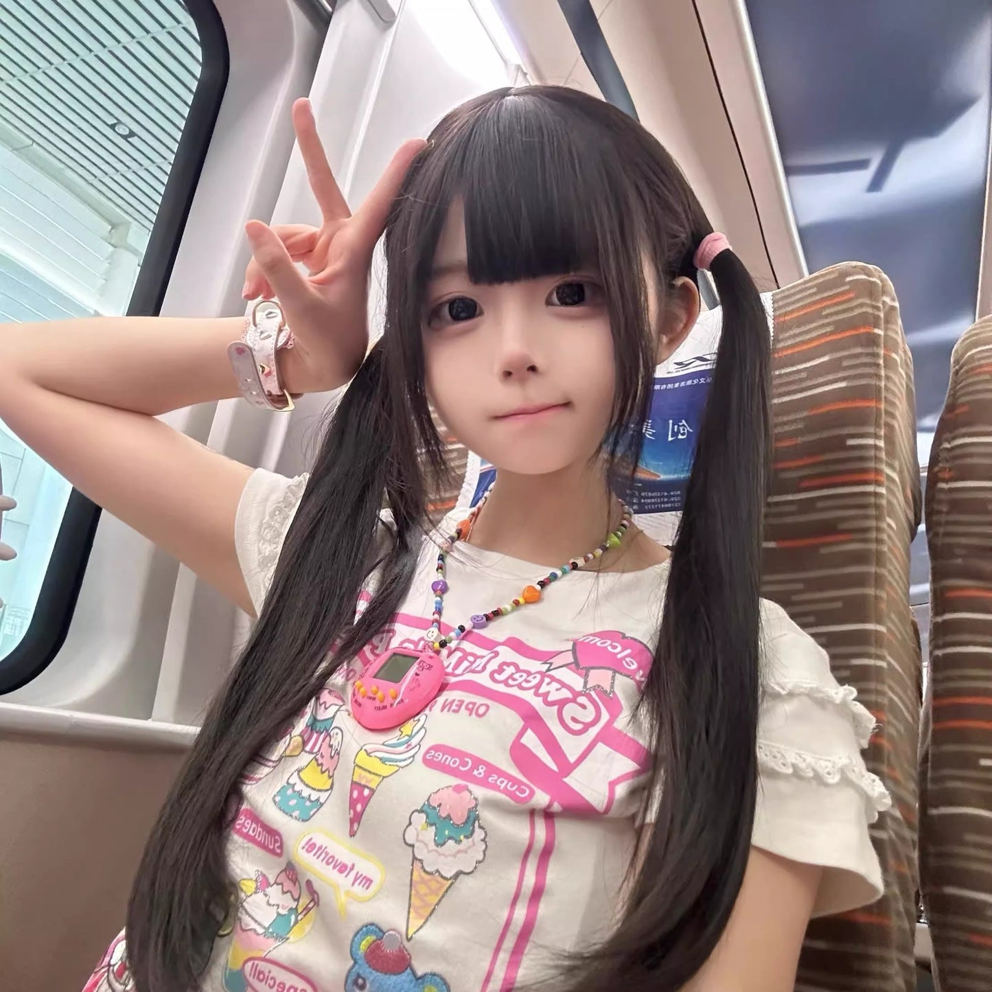 Female Full Head Hair Daily Natural Bangs Long Straight Wig